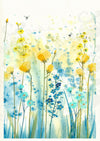 Blaugelbe Blumenwiese Ausschnitt