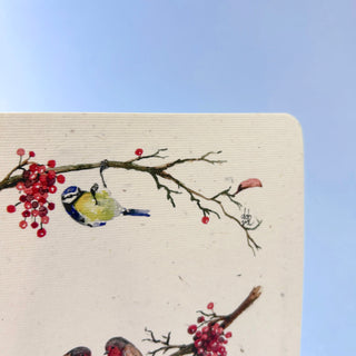 Postkarte  >Rotkehlchen & Blaumeise<
