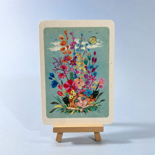 Postkarte  >Blumenmädchen<
