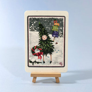 Postkarte  >Weihnachtsbaummann<
