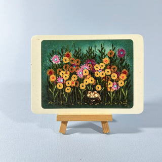 Postkarte  >Hamster in Blumenwiese<