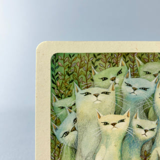 Postkarte  >Blaue Katzen<