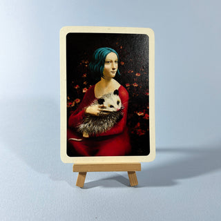 Postkarte >Die Dame mit dem Opossum<