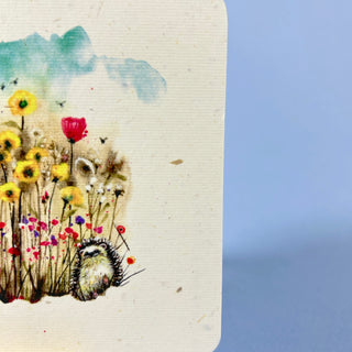 Postkarte  >Igel Blumenwiese<